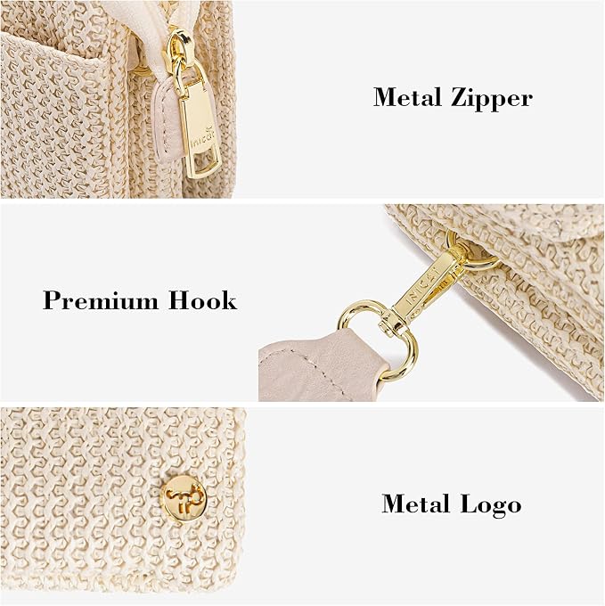 MINICAT Straw Small Summer Purses for Women Crossbody Purse Beach Bags for Everyday Cruise Travel Vacation Essentials | Straw, Small, Summer, for Everyday, Cruise, Travel, Vacation, Essentials