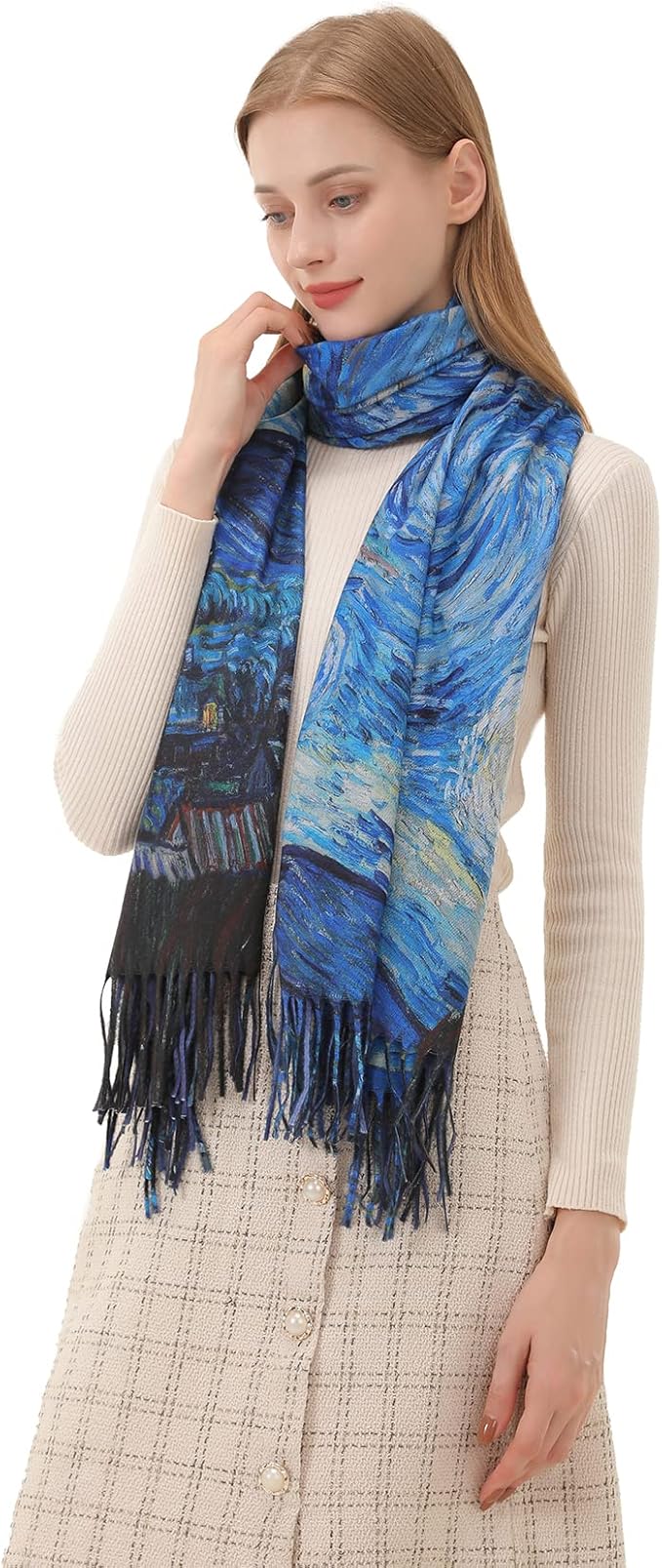 Scarf Shawl Wraps for Women Pashmina Soft Cashmere Scarf Printed Large Blanket Scarf Warm for Fall Winter