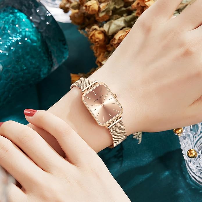 HANNAH MARTIN Watches for Women Waterproof Ladies Analog Quartz Wrist Watches Stainless Steel Band Fashion Dainty Female Watch Luxury Bracelet Diamond
