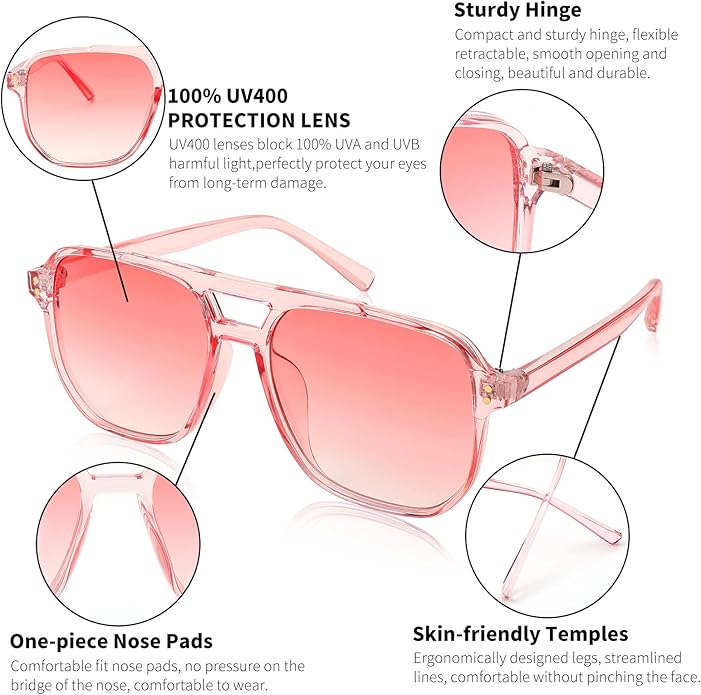 FEISEDY Retro Square Aviator Sunglasses Women Men 70s Vintage Trendy Plastic Frame Sun Glasses B2835