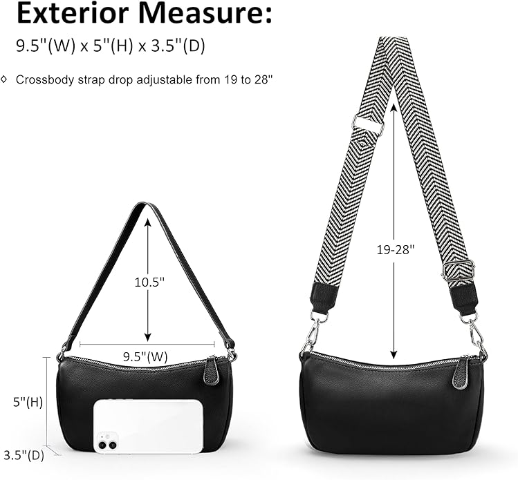 befen Genuine Leather Wristlet Clutch Wallet Purses Small Crossbody Bags for Women with RFID Blocking Card Slots