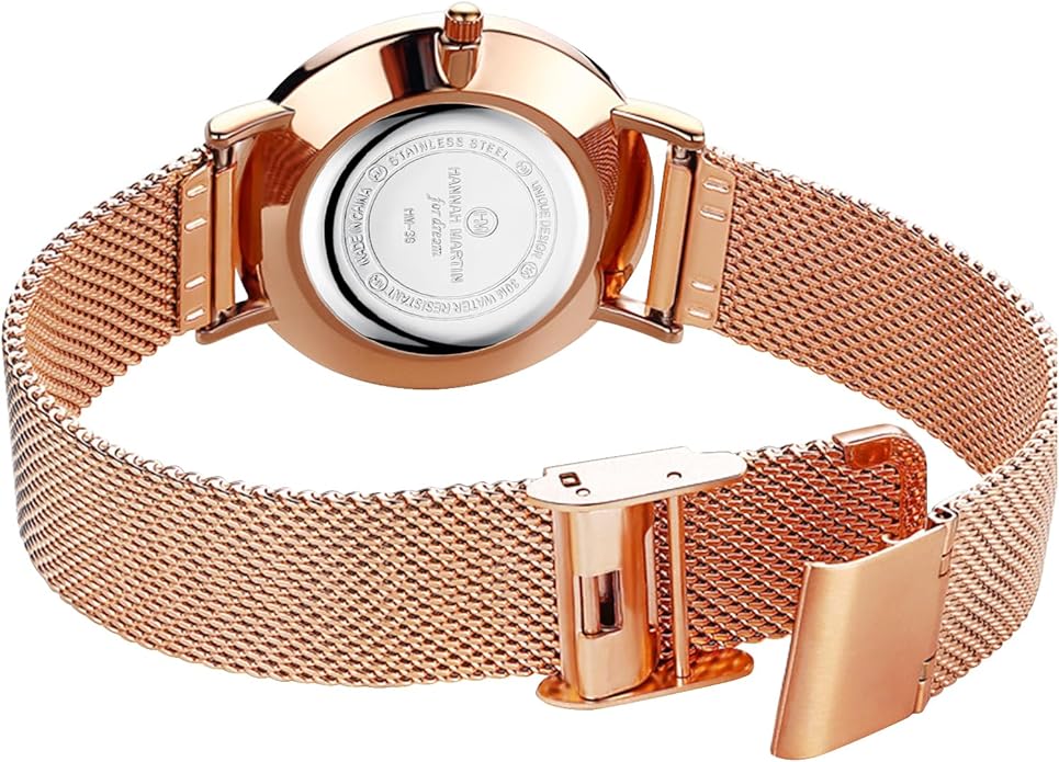 HANNAH MARTIN Watches for Women Waterproof Ladies Analog Quartz Wrist Watches Stainless Steel Band Fashion Dainty Female Watch Luxury Bracelet Diamond