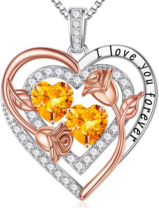Iefil Mothers Day Gifts for Wife - Sterling Silver Birthstone Necklace Birthday Gifts for Her Wife