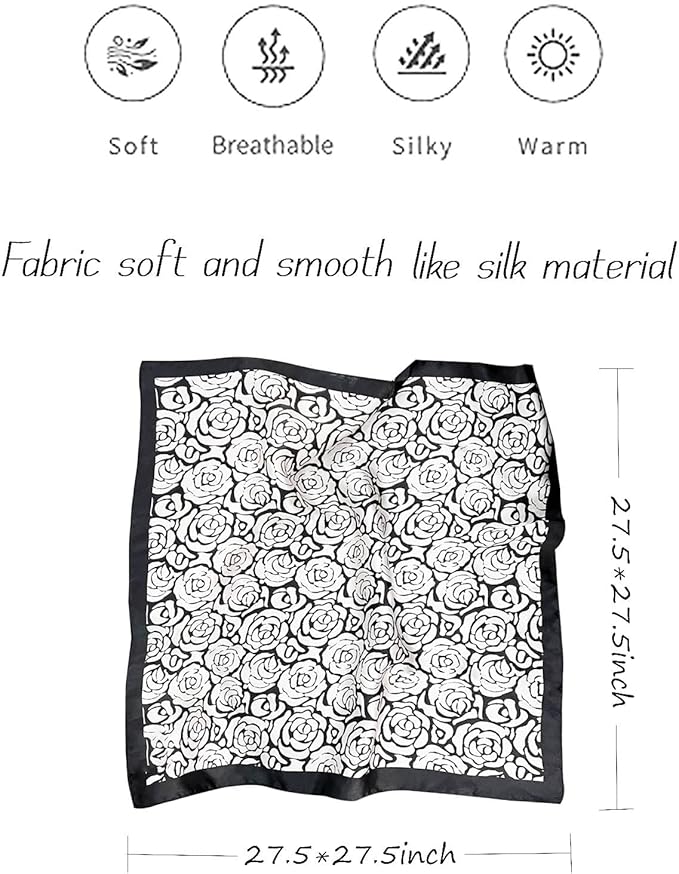 Satin Bandanas Head Scarf For Women Hair Scarves Accessories Lightweight Fashion Wrap Neck Silk Sleeping Headscarf