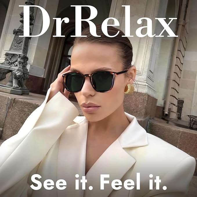 DrRelax Retro Sunglasses Womens Trendy Round Polarized Shades Sun Glasses