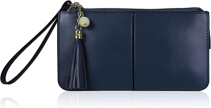 befen Genuine Leather Wristlet Clutch for Women Ultra-Slim Ladies Credit Card Holder Wallet Purses with RFID Protection
