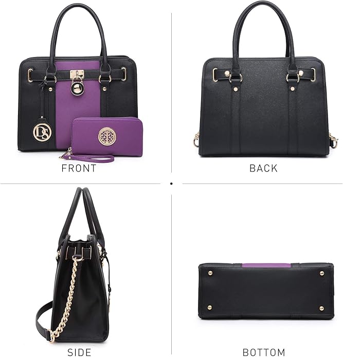 Dasein Handbags Purses Set for Women Top Handle Satchel Shoulder Bags Large Work Tote Bag with Matching Wallet