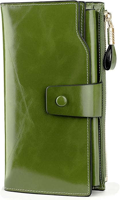 YALUXE Women's Genuine Leather Wallet RFID Blocking Multi Card Holder with Cell Phone Pocket Mothers Day Gifts