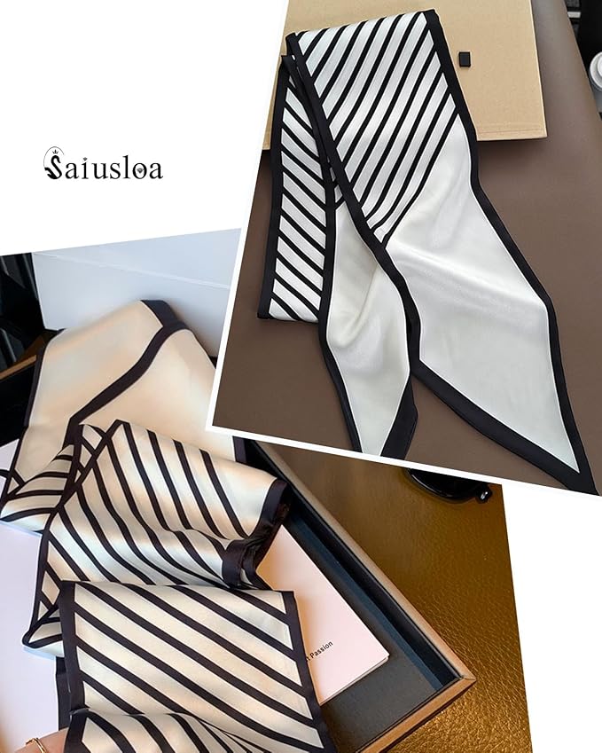 Purse Scarf For Handbags Head Scarves For Women's Hair Bags Scarfs Long Skinny Scarves Fashion Silky