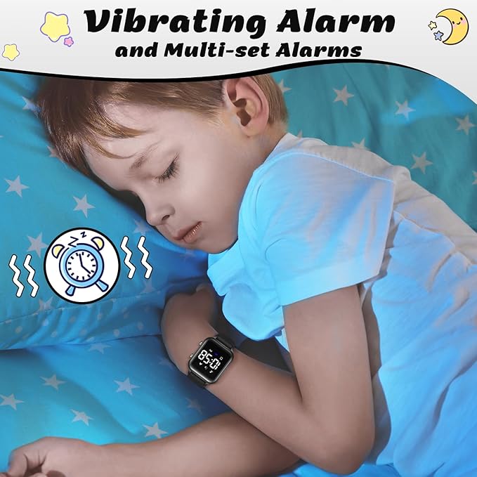 L LAVAREDO Kids Digital Watches for Boys Girls,Waterproof Sport Watch with Pedometer Stopwatch Vibration Alarm for Ages 5-13,No App Fitness Tracker Watch for Kids Teens Birthday Christmas Gifts