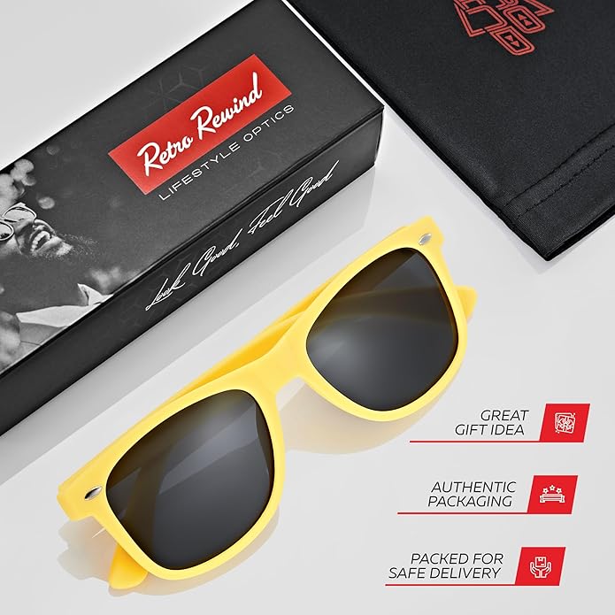 Retro Rewind Polarized Sunglasses for Men and Women - UV Protection Classic Sun Glasses