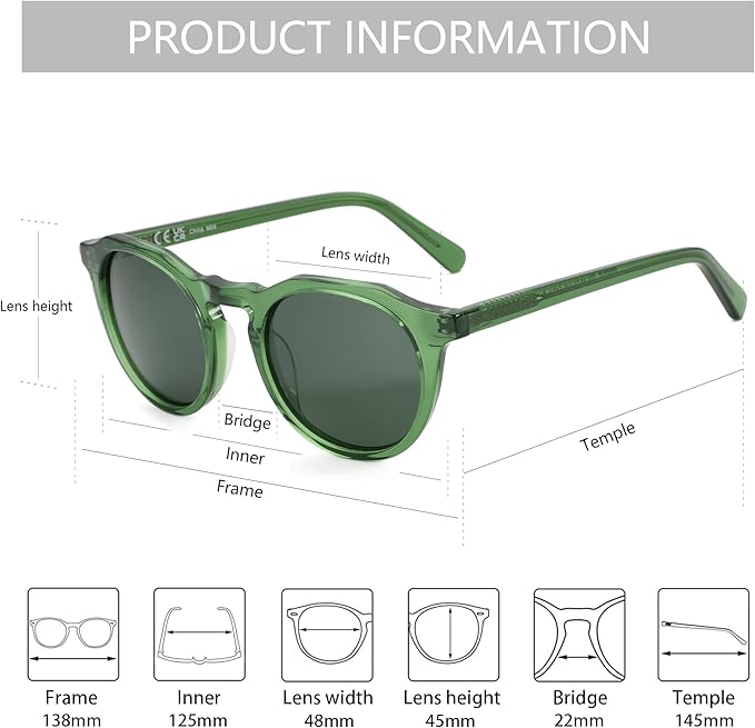 ZENOTTIC Vintage Round Polarized Sunglasses for Men Women UV400 Protection