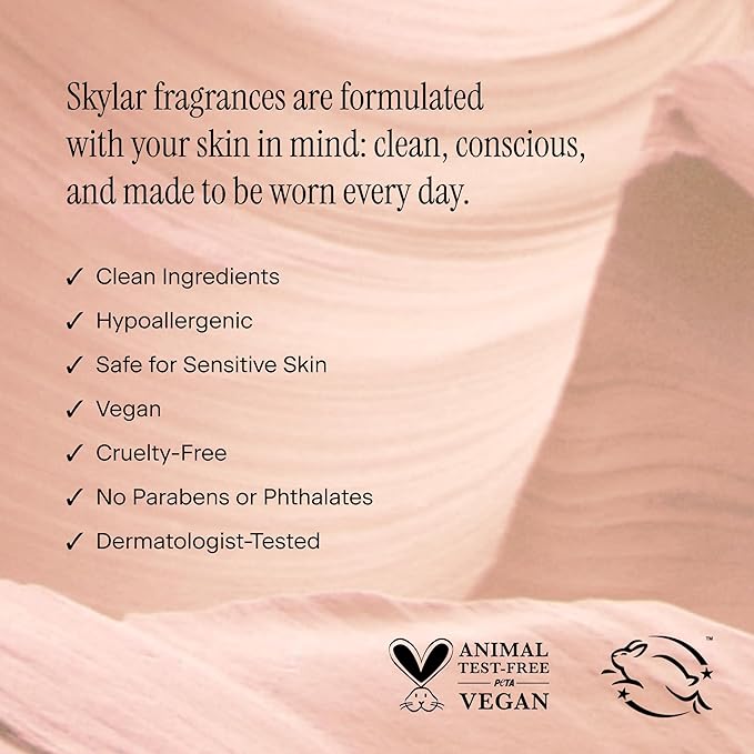 Skylar Pink Canyon Eau de Parfume - Hypoallergenic Perfume for Women & Men, Vegan & Safe for Sensitive Skin - Woody Citrus Perfume with Notes of Grapefruit, Pink Salt & Cedar - 1.70 Fl Oz (Pack of 1)