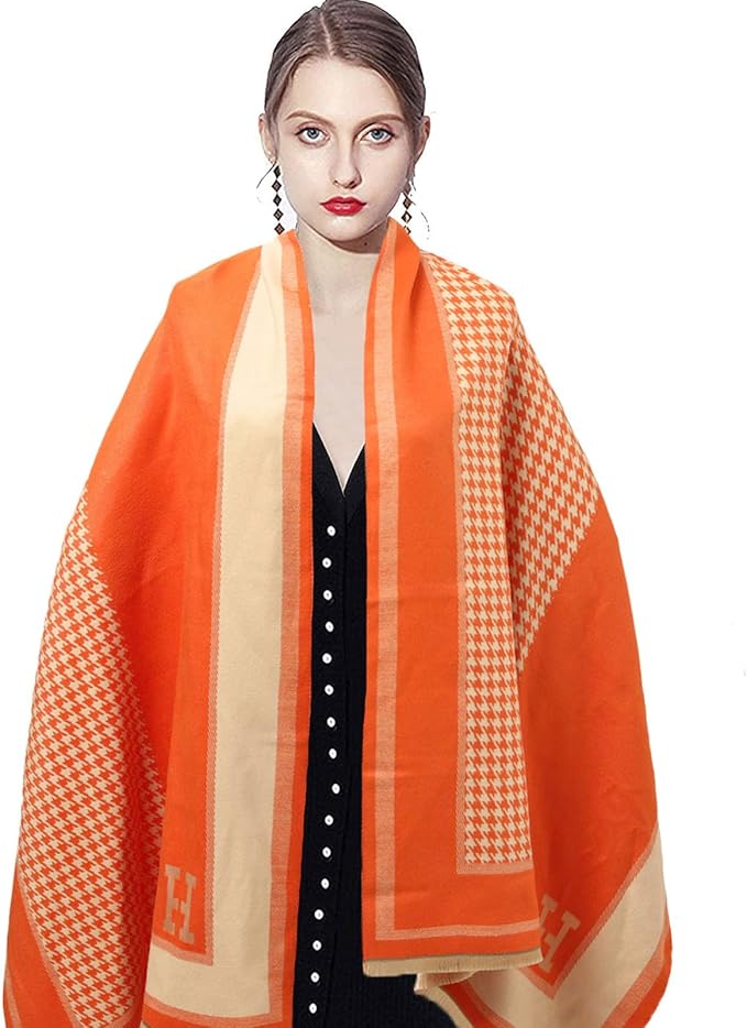 EXTREE Scarfs for Women Pashmina Silky Shawl Wrap for Evening Dressing Blanket Open Front Poncho Cape