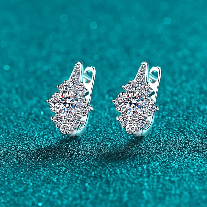 S925 Sterling Silver 0.5ct Diamond Huggies Earrings for Women,U-Shape D-Color VVS1,Perfect Minimalist Daily Jewelry