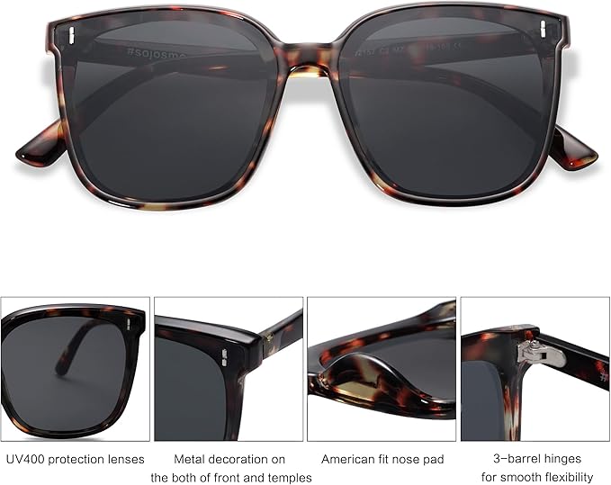SOJOS Sunglasses for Women Men Vintage Style Shades SJ2157