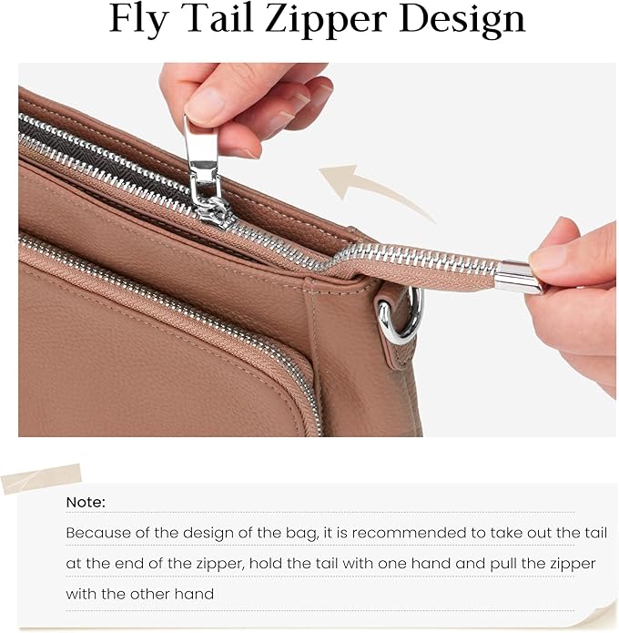 befen Anti Theft Genuine Leather Crossbody Bags for Women Handbags and Shoulder Basg with Built in Wallet RFID Leather Purse