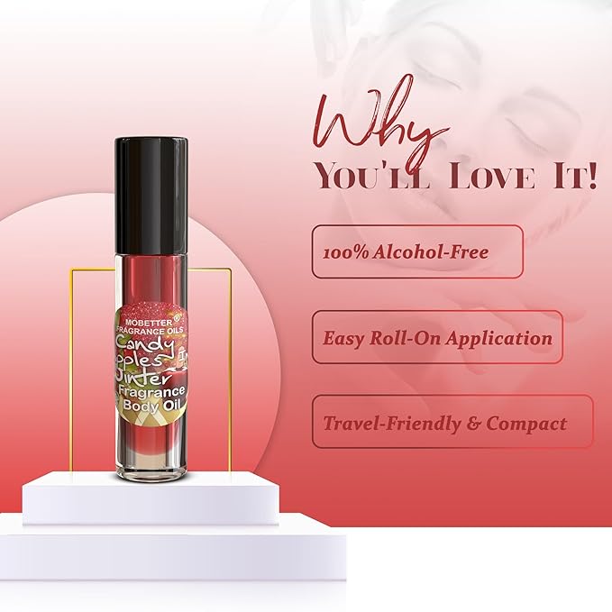Candy Apples In Winter Perfume Fragrance Body Oil, Candy Apple and Orange, Long Lasting, Travel Size