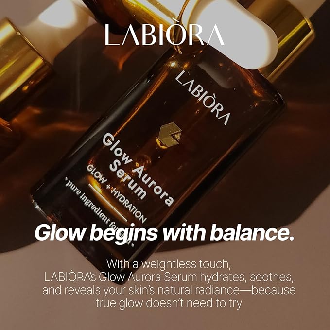 Glow Aurora Serum – Lightweight Korean Glow Drops for Face with Niacinamide, Hyaluronic Acid & Lutein, Face Glow Serum for a Dewy, Healthy-Looking Complexion, 1.01 fl oz / 30ml