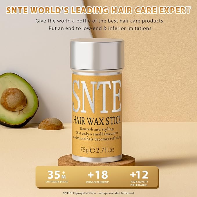 Samnyte Hair Wax Stick, Hair-Styling Waxes, Nourishing Accessories - Slick Stick for Women & Kids, Gel Tamer for Flyaways, Bun Maker & Styling Cream, 2.7 Fl Oz | Nourishing, for Women & Kids, Gel Tamer, for Flyaways, Bun Maker, 2.7 Fl Oz