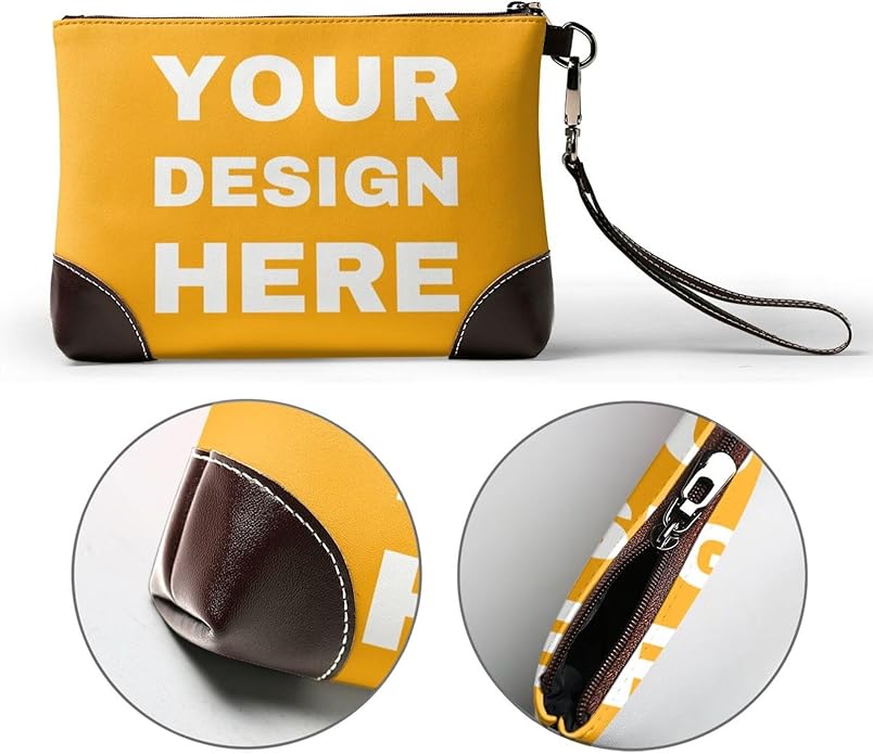 Custom Leather Wristlet Personalized Wallets For Women Men Wristlet Handbags Customized Clutch Purses For Women
