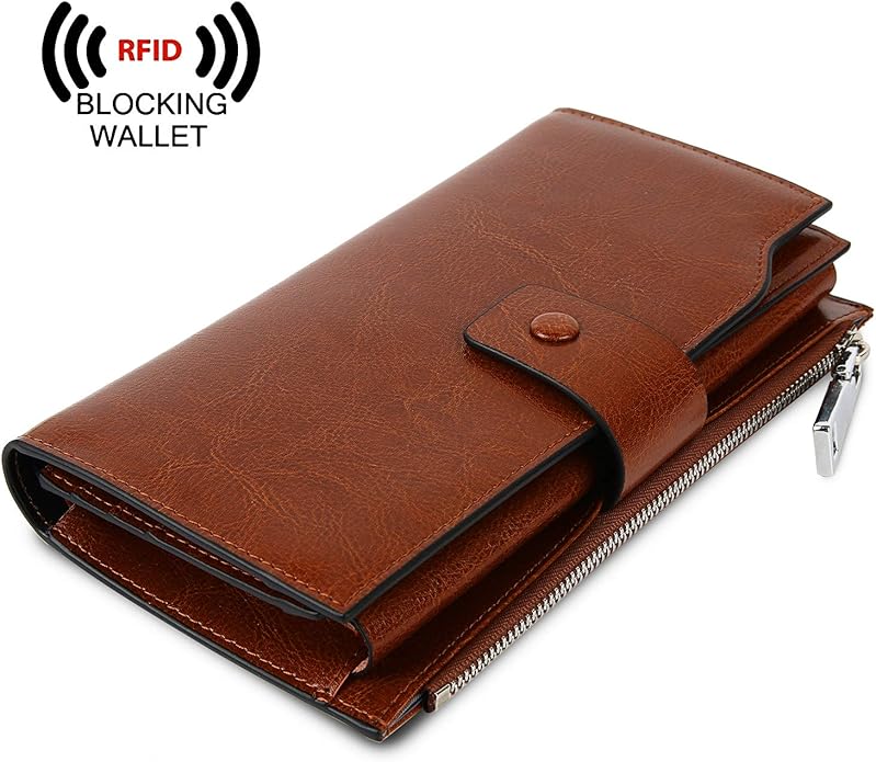 YALUXE Women's Genuine Leather Wallet RFID Blocking Multi Card Holder with Cell Phone Pocket Mothers Day Gifts