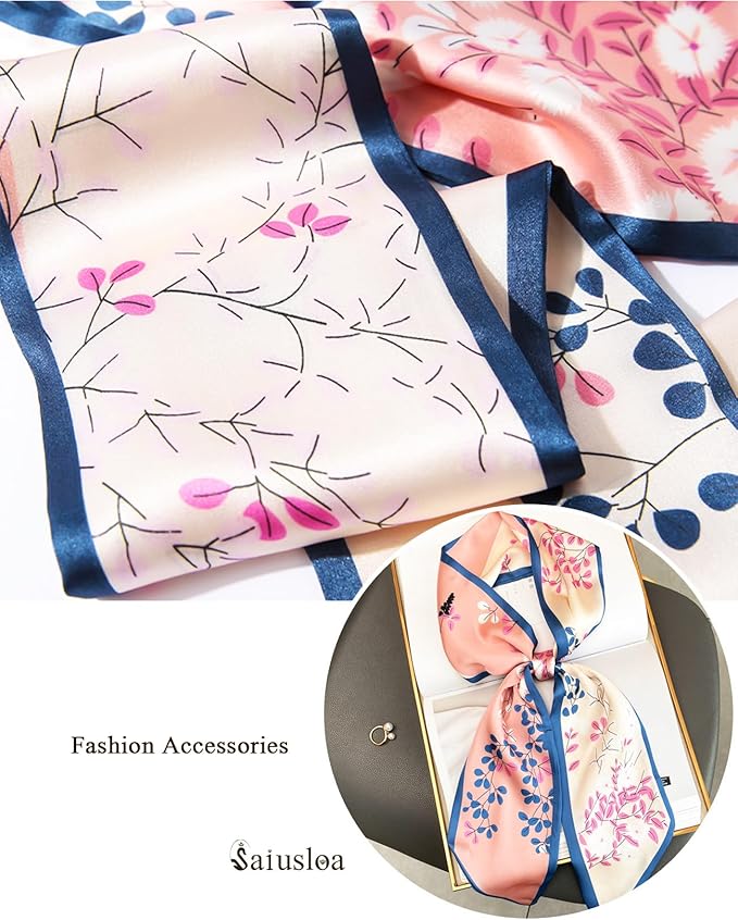 Purse Scarf For Handbags Head Scarves For Women's Hair Bags Scarfs Long Skinny Scarves Fashion Silky