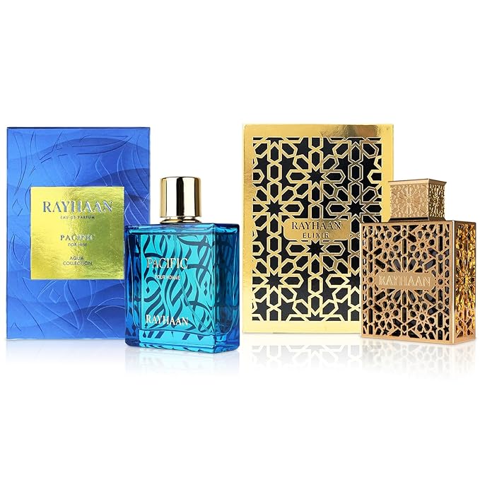 2-Piece Fragrance bundle For men By Rayhaan– Includes 3.4 oz Elixir Eau de Parfum Spray and 3.4 oz Pacific Eau de Parfum Spray