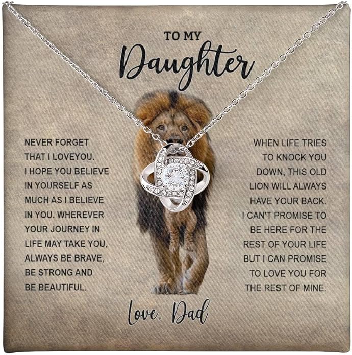 VIRAGIL To My Daughter Gift Necklace From Dad or Mom - Badass Daughter Jewelry With Heartfelt Message & Elegant Box