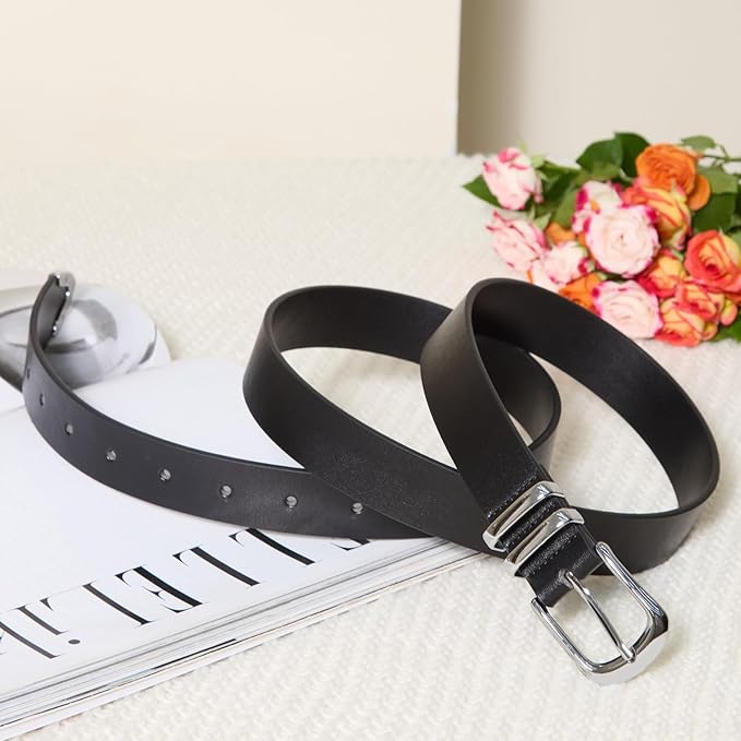 VATAN Women Leather Belt for Jeans Dresses Pants Fashion Ladies Casual Waist Belt with Gold Buckle