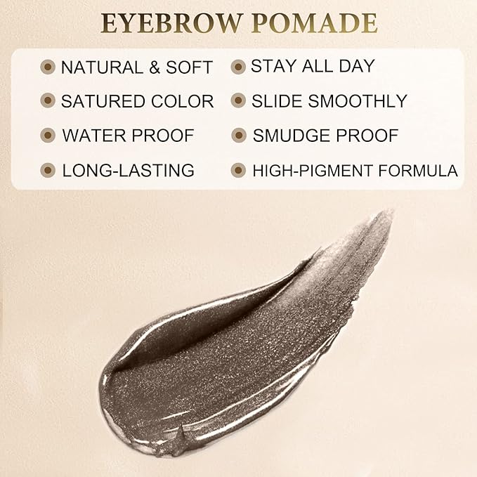 LAVONE Eyebrow Pencil Makeup Kit, with Waterproof 2-IN-1 Microblading Eyebrow Pen, Eyebrow Pomade, Eyeliner and Dual-ended Eyebrow Brush, Brow Pencil Kit for Natural Eyebrows - Black Brown