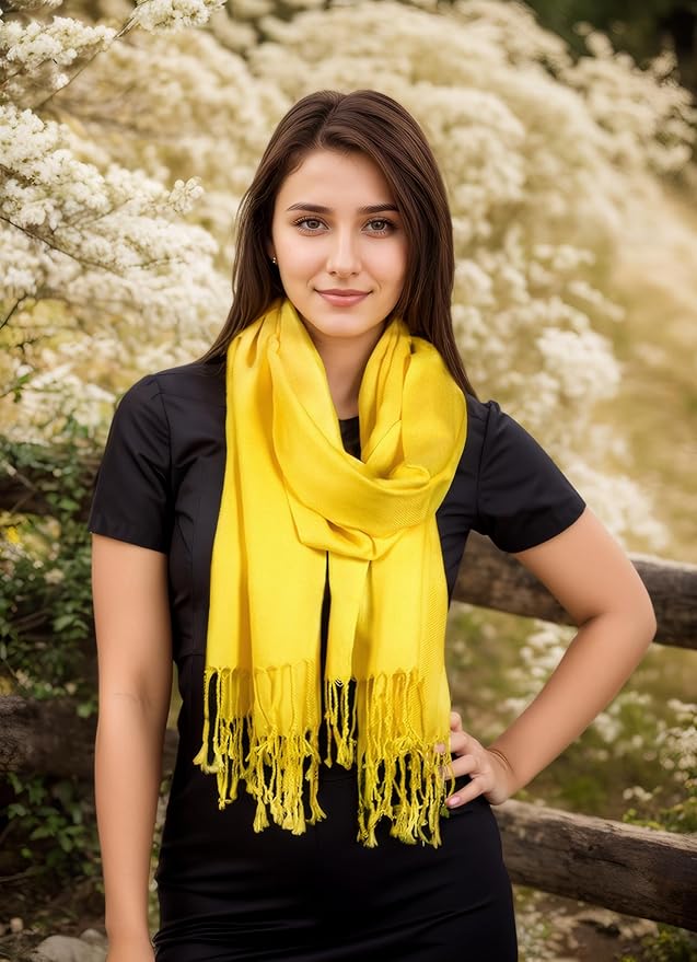 Achillea Soft Silky Pashmina Scarf for Women – Shawl Wrap for Evening Dresses, Bridesmaids, Weddings & Everyday Wear