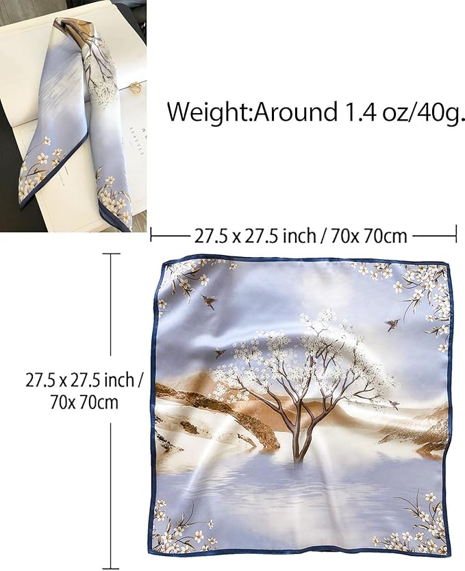 Dailyacc Hair Bandanas Scarf For Women Lightweight Fashion Neck Silk Satin Head Scarves For Sleeping Handbags Scarf