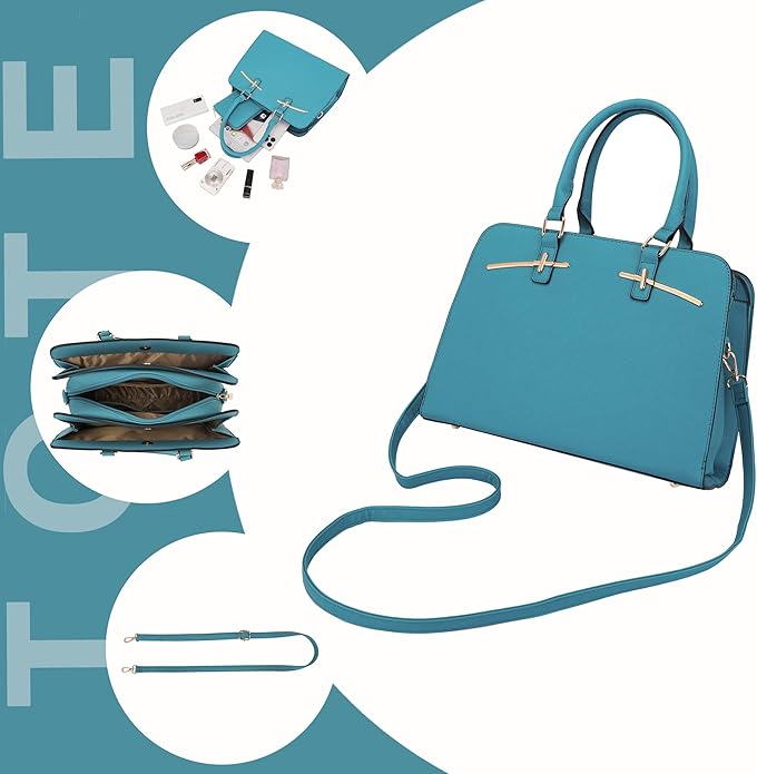 Purses for Women Handbag Wallet Tote Shoulder Hobo Bag Top Handle Satchel Purse Set 2pcs with 3 Compartments