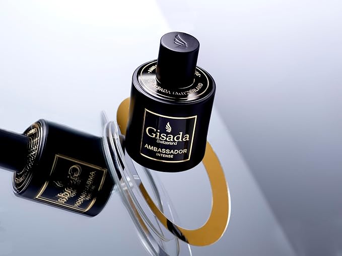 Gisada Ambassador Intense Cologne for Men - Perfume for Men with Strong, Masculine Scent & Classic Fragrance - Lasting Scent with Warm, Citrusy, Spicy, Oriental Notes - Made in Switzerland, 3.3 fl.oz.