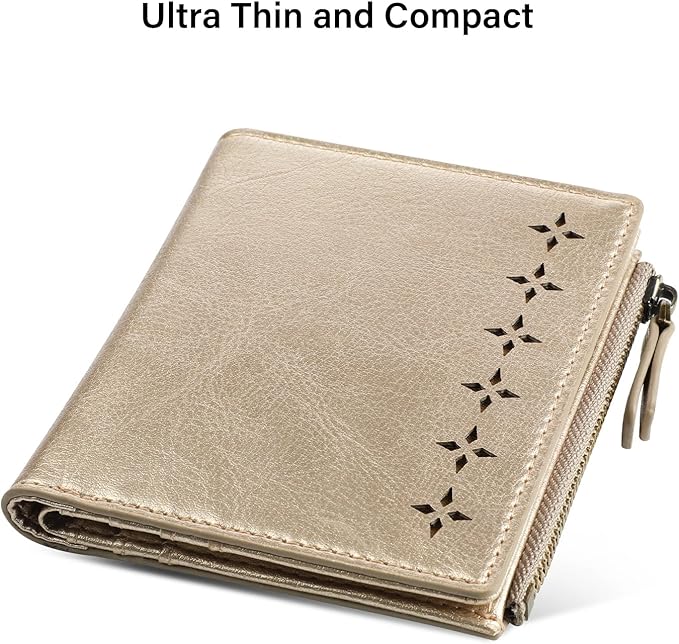 Lavemi Ultra Thin Small Compact Leather Womens Girls Wallets RFID Blocking Credit Card Holder for Women