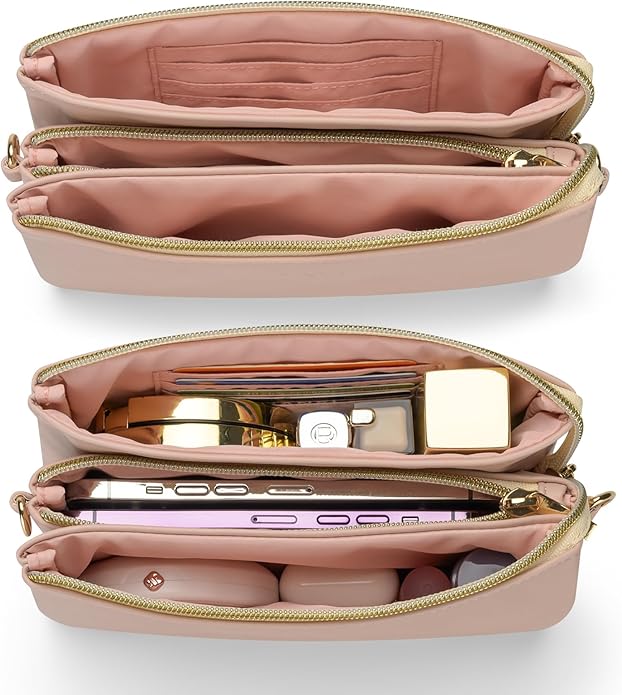 Wristlet Purses for Women, Vegan Leather Crossbody Evening Zip Clutch Bag with Strap | Vegan Leather, Evening, Zip, with Strap