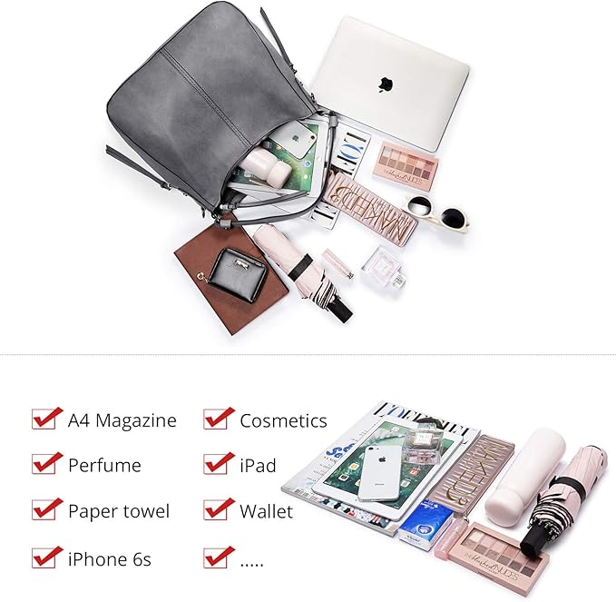 Realer Hobo Crossbody Bags for Women Designer Faux Leather Hobo Handbags Retro Large Size Shoulder Bag Bucket Purse