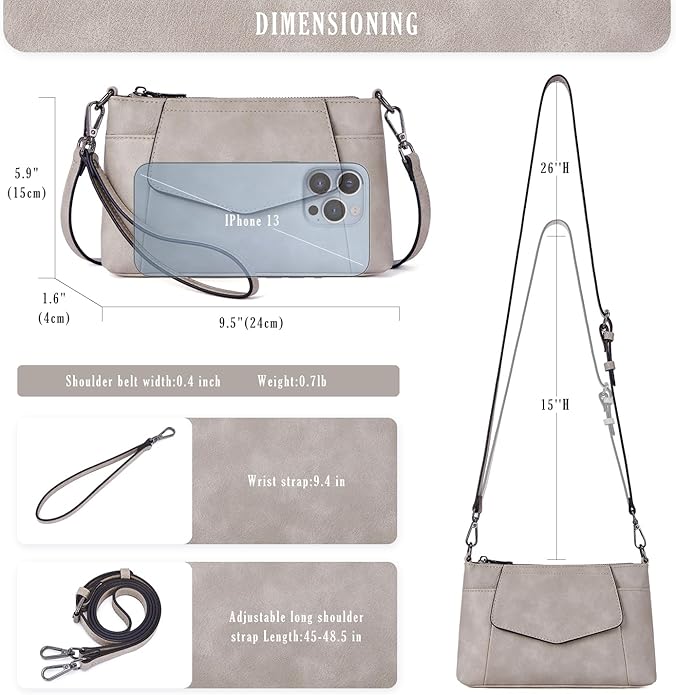 Small Crossbody Bags for Women, Cell Phone Bag Mini Over Wristlets Handbag Wallet Purse with Card Slots