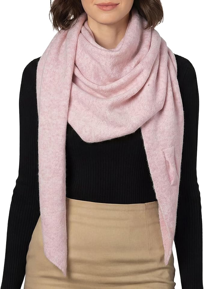 RIIQIICHY Shawl Wrap Women Pashmina Triangle Cape Knit Sweater Scarf for Fall Winter Fashion Accessory