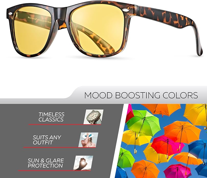 Retro Rewind Polarized Sunglasses for Men and Women - UV Protection Classic Sun Glasses