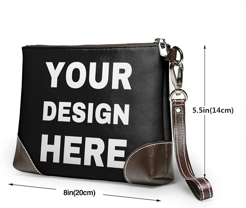 Custom Leather Wristlet Personalized Wallets For Women Men Wristlet Handbags Customized Clutch Purses For Women