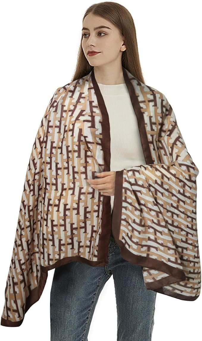 EXTREE Scarfs for Women Pashmina Silky Shawl Wrap for Evening Dressing Blanket Open Front Poncho Cape