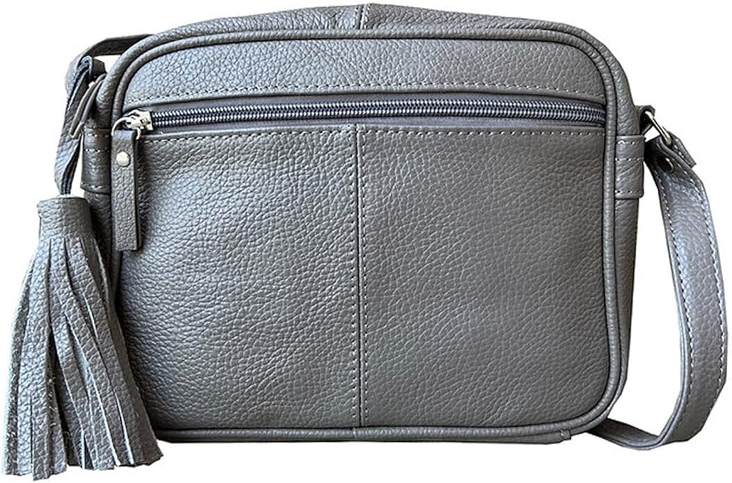 Cowhide Leather Women's Shoulder Purse Small Cross Body Organizer Bag with Many Pockets