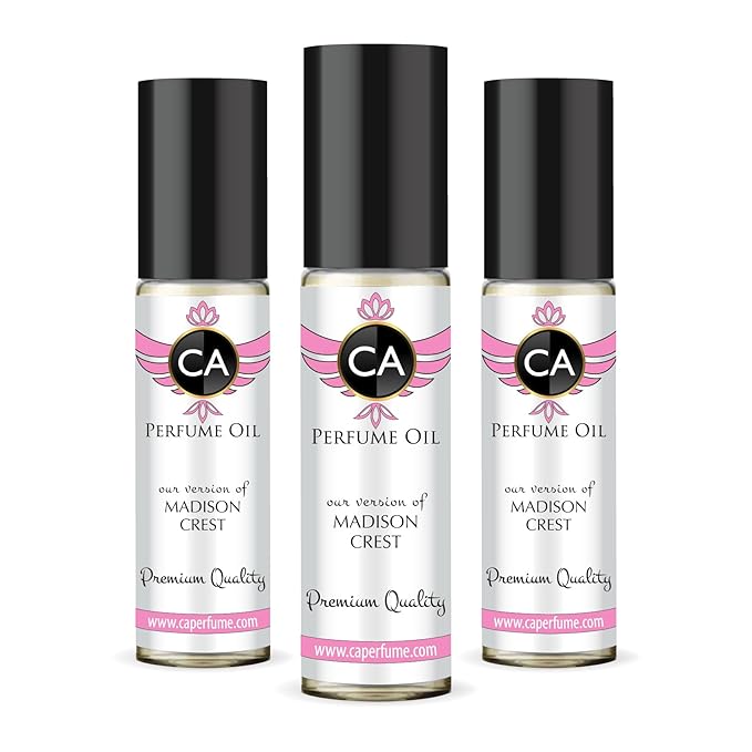 CA Perfume Impression of Madison Crest for Women Eau De Parfum Chypre Floral Scent Long Lasting Perfumes for Women Travel Size TSA Ready for Day and Night Wear 0.33 Fl Oz 10ml (Pack of 3)