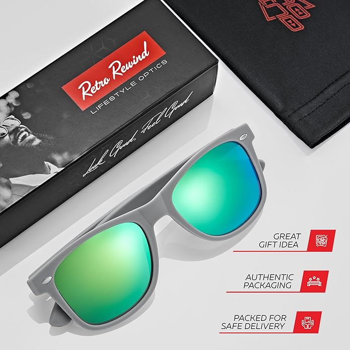 Retro Rewind Polarized Sunglasses for Men and Women - UV Protection Classic Sun Glasses