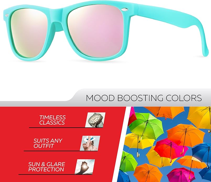 Retro Rewind Polarized Sunglasses for Men and Women - UV Protection Classic Sun Glasses