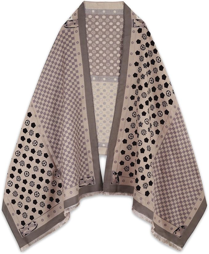 EXTREE Scarfs for Women Pashmina Silky Shawl Wrap for Evening Dressing Blanket Open Front Poncho Cape