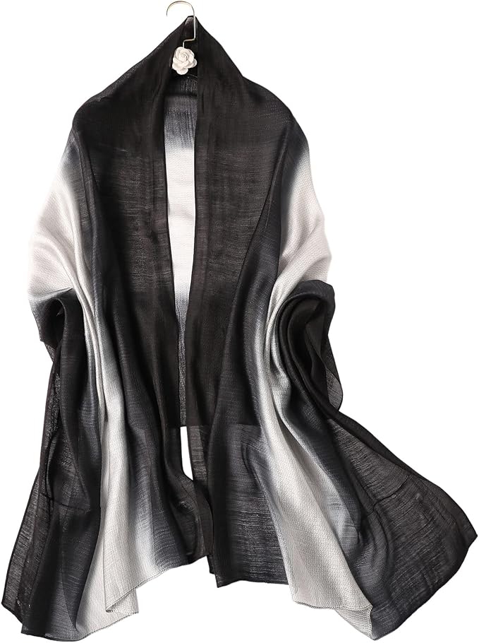 WINCESS.YU Women Gradient Scarf Long Shawls and Wraps Fashion Plain Pashmina Formal Scarf