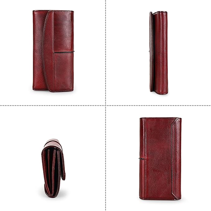 Wallets for Women Large Capacity Leather Clutch Wallet Card Organizer Women's Purse